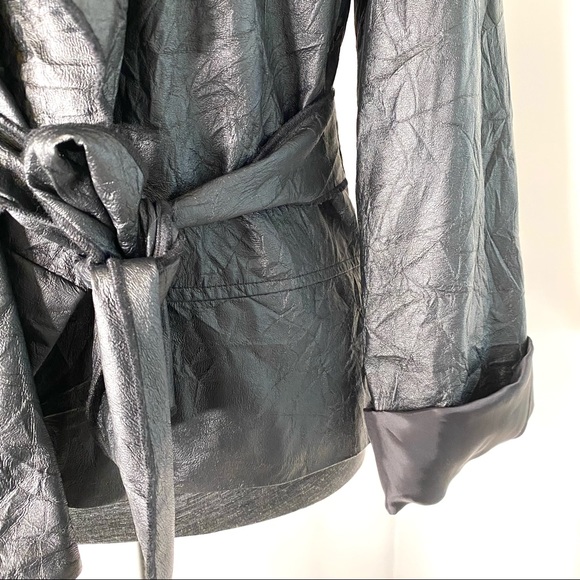 Textured Ruffle Front Coat - Picture 5 of 13